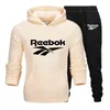 2021 Höst vinter varmt märke två bitar sätter tjocka hoodies tracksuit män / kvinnor sportkläder gym fitness träning sweatshirts g1217