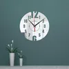 Relógios de parede simples redondos de moda redonda adesivos de acrílico em casa decoração espelho sala de estar relógio de quarto