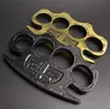 Vikt cirka 220240G Metal Brass Knuckle Duster Four Finger Self Defense Tool Fitness Outdoor Safety Defense Pocket EDC Tools GE3501901