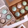 StoBag 10 Stück Marmor/Kraft/Weiß Cupcake-Box mit Fenster, Keksboxen, Schokoladendekoration, Weihnachtsgeschenkverpackung, Party-Geschenk 210724