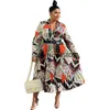 Casual jurken herfst vrouwen plus size jurk Boheemse met riem lange mouw V-hals A-lijn ol elegante groothandel dropship