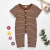 Baby Boy Stripe Short-sleeve Jumpsuit 210528