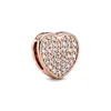 Nowy 925 Sterling Srebrny urok Rose Gold Reflexions Moon Love Family Clip DIY Kulki dla Pandora Kobiet Bransoletka 233e