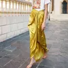 التطورات غير الرسمية التنانير عالية الخصر ruched تنحنح مخطط تنورة غير النظامية للملابس الصيفية الأزياء النسائية 210521