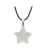 Natural Crystal Stone Pendant Necklace Creative Star Gemstone Necklaces Hand Carved Women's Fashion Accessory With Chain BBF14157