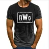 Camiseta Masculina Adulto WCW Wrestling NWO World Ink Wolfpac Preto T-Shirt Masculina Marca Masculina Tops Vestuário Camisetas Camuflagem Casual