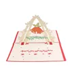 Рождественские подарки 3D поздравительные открытки праздник почерк пожелания карты трехмерных мультфильмов рождественские деревья лось снеговика Santa Claus XD24811