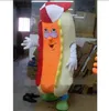 Scen Performance Hot Dog Mascot Costume Halloween Christmas Fancy Party Tecknad karaktär outfit Suit vuxna kvinnor män klär karneval unisex vuxna