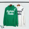 Menselijk gemaakt Hoody Zwart Groen Paar Jurk Fleece Hoodies Sweatshirts Topkwaliteit 210420