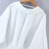Poplin White Shirt Kobiety Moda Przycisk Up Długą Rękaw Top Kobieta Spring Streetwear Casual Chic Kobieta Bluzka 210519