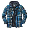 Vinter Men Jackor Vintage Plaid Coat Male Warm Parkas Hooded Tjock Outwear Övergripande Kläder Tillfälligt Lös Sport Jacka LA325 210909