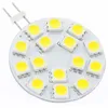 G4 Light Bulb Round Board SMD 15LED 5050SMD Wide Volt 12VDC 12VAC 24VDC 24VAC Back Pin White Warm White