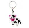 PVC Dessin animé Keychain Farm Animal Lapin Pigie Mouton Mignonne Clé Chaîne Métal Porte-clés Porte-clés