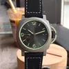 Lüks İzle PAM1118 VS Erkek Saatler Karbon Durumda 42mm Süper Yeşil Aydınlık Safir Ayna Katlanır Toka Ty