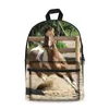 Рюкзаки для лошадей напечатаны холст рюкзаки для девочек-подростков 2021 школьные сумки женщины мода путешествия 3D животное