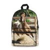 Backpack Horses Printed Canvas Backpacks Teenage Girls 2021 School Bags Women Fashion Travel 3D Animal