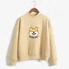 Mujeres Harajuku sudaderas con capucha polar otoño Kawaii lindo Anime japonés Shiba Innu pulóver Kpop sudadera Moletom sudadera mujer 210522