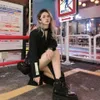 Женщины дизайнерские стилист ROIS ботинки лодыжки нейлоновые карманные черные ботинки военные вдохновлены боевые ботинки нейлоновые мешочки прикрепленные съемные сумки зима толстые туфли A232
