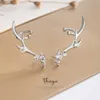 Thaya Argent 925 Bijoux Diamant Clouté Zircon Boucles D'oreilles Deer Couronne Style Boucle D'oreille Pour Les Femmes Fiançailles Fine Jewelry 210609