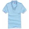 Sommar Män polos Casual Bomull Solid Färgskjorta Andningsbar Kortärmad T-shirt Golf Tennis Kläder