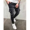 Jean skinny pour hommes, pantalon de survêtement hip hop cargo pour hommes, 211108