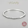 Ailmay autêntico 925 Sterling Prata Simples Design Geométrico Cz Pulseiras para Mulheres Minimalista Fine Jóias 2021 Estilo Bague