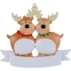 Kerst Rendier Ornamenten Kerstbomen Hars Aangepaste DIY Naam Familie van 3 5 Cadeau Hang Decoraties Hanger Thuis Decro4542310