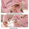 Autumn Maternity Pajamas Breastfeeding Pregnant Women Nursing Pajama Set Top Pants Sleepwear Pregnancy Nightgown Clothes 210918