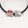 Charms Pandora kit per creare gioielli collana a catena in argento sterling 925 perline braccialetto treno di Natale braccialetti in smalto rosso per donna uomo adatto regalo di coppia 797519EN27
