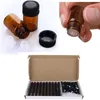 100 Packs Perfume Amber Mini Glass Bottle Essential Oil Bottles with Plug and Caps Retail Box RRA10344