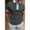 Swobodne wygodne letnie Eden Men Shirt Short Classic Park Męskie koszule Down-Down kołnierz zamek błyskawiczny TOPS2798