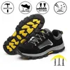 Anti-smashing Anti-piercing Safety Shoes Men's Breathable Steel Toe Cap Workshop Site Protective 211217