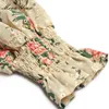 ファッションデザイナードレス春の女性のドレススタンド襟刺繍フリュラル花柄長袖ベルベットドレス210524