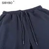 Sibybo 2 кусочных наряда для женщин 2020 летних урожая вершины рублей грузовые брюки черные наборы черные повседневные спортивные спортивные штаны трексуиты X0428