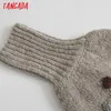 Tangada Women Beading Flowers Turtleneck Sweater Jumper Female Elegant Oversize Pullovers Chic Tops 3L68 210609