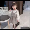 Clothing Baby Kids Maternity Drop Delivery 2021 Spring Children Clothes Baby Set Tshirts Chess Tops Sstrap Suit For Girls Birthday Sets Z0Om
