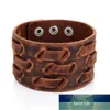 Obsede Fashion Wide Genuine Läder Armband för Män Brun Wide Manschett Bracelets Bangle Armband Vintage Punk Male Smycken Present Fabrikspris Expert Design Kvalitet