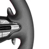 ステアリングホイールカバー黒い人工レザーハンドウィングI30 N 2021 Velosterの滑り止め車カバー