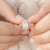 Cluster Rings 14K Yellow Gold 15 S Diamond Ring For Women Luxury Engagement Wedding Anillos Gemstone And3158225