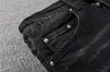 Mens Designer Jeans Star High Elastics Distressed Ripped Slim Fit Moto Biker Denim Pour Hommes Mode Pantalon Noir # 030