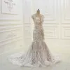 Elegant Mermaid Wedding Dresses Sheer Neck Lace Appliques Bridal Gowns Beach Bohemian Plus Size vestido de novia Customise