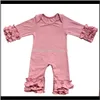 Jumpsuitsrompers Abbigliamento per neonati Baby Kids Maternità Drop Delivery 2021 Pagliaccetti nati 64 colori Pigiama morbido Papillon Cinturino Uova di Pasqua Cuore Pri