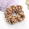 Floral Print Chiffon Hair Scrunchies Rural Vintage Cloth Elastic Hair Bands Ropes Rings Ponytail Holder Woman Girls Accessories