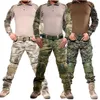 Träningsoveraller för män Taktisk kamouflage Militäruniform Kläder Dräkt Herr US Army Combat Shirt Cargo Pants Knäskydd