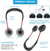 Portable USB Rechargeable Neckband Lazy Hanging Dual Cooling Mini sport 360 degree rotating neck fan for Office Outdoor Travel2299885