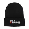 The US Election Letters Cappello lavorato a maglia unisex Moda 2021 Inverno caldo Let's Go Brandon Bambini Ragazzi Ragazze Cappello di lana Sci Hip Hop Beanie Cappellino con teschio Regali 591w