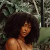 Perruque crépue pleine Machine avec frange, cheveux naturels brésiliens Afro bouclés Remy, densité 200, pour femmes noires