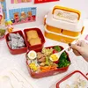 TUUTH Microonde Kids Lunch Box Cute Student Office Bento Conservazione degli alimenti di grande capacità con posate indipendenti 211104