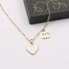19Style Luxury Designer Double Letter Pendant Necklaces 18K Gold Plated Crysatl Pearl Rhinestone Sweater Necklace for Women Wedding Party Jewerlry Accessories