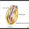 Band Rings Rose Goldsier Circle In 1 Titanium Steel Triple Three Mix Color 3 Set Women Wedding Engagement Ring Bands H0DQA Knuli